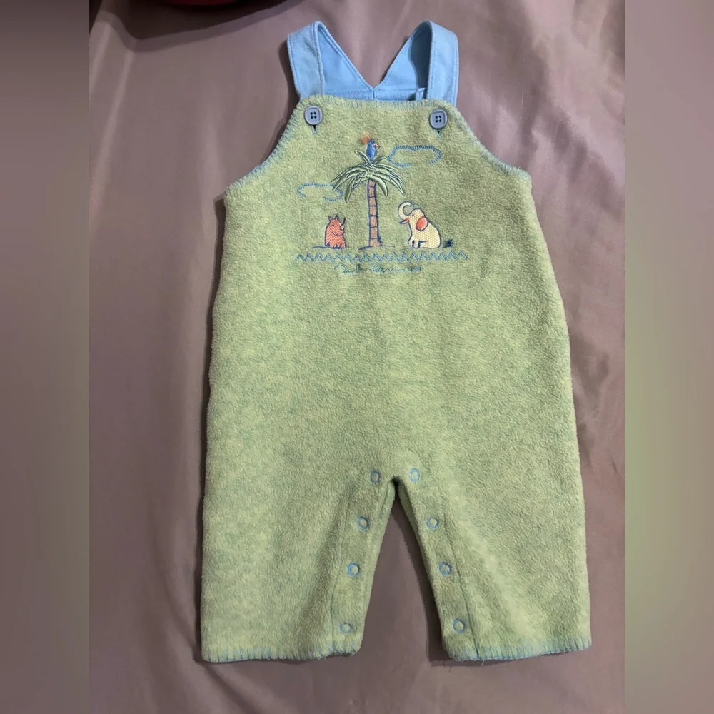 Silver Tag Carter’s Baby Overalls 6–9M Yoko Ono Lennon 2002 Terry Romper EUC - Picture 2 of 11